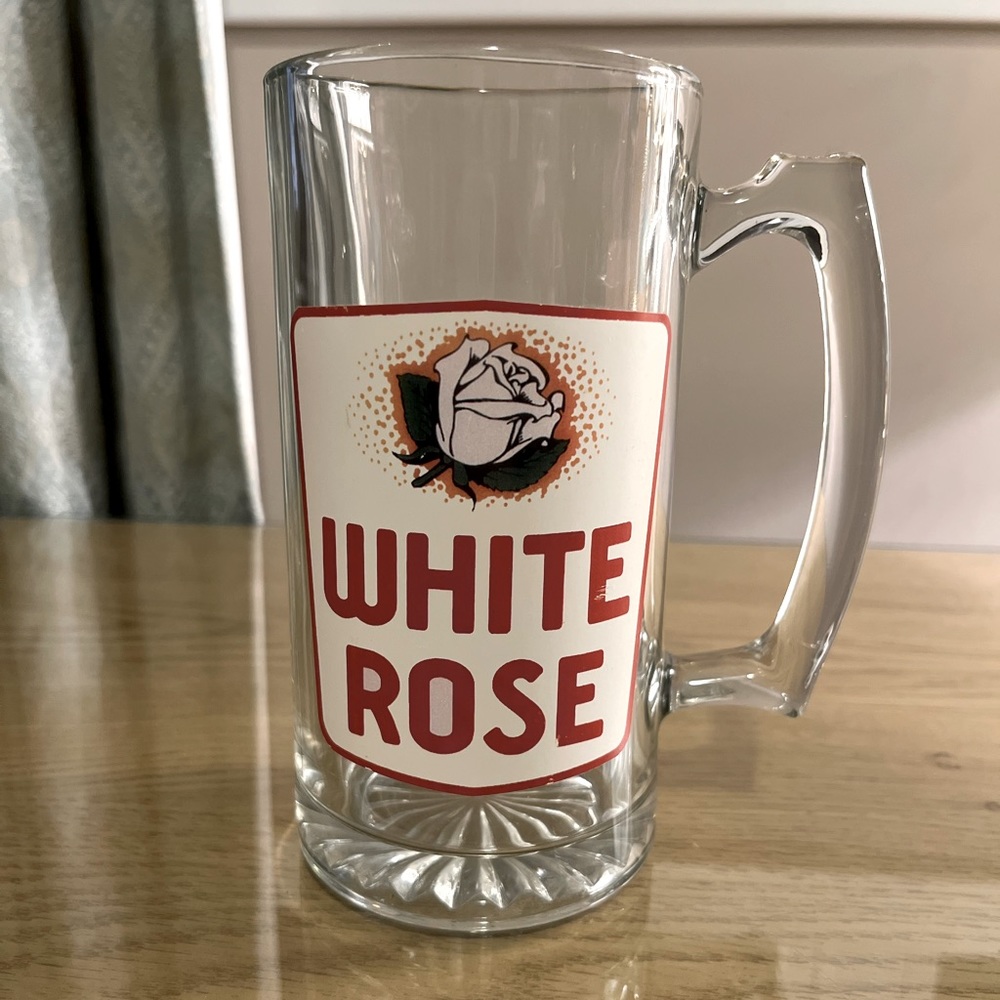 Vintage White Rose Beer Mug